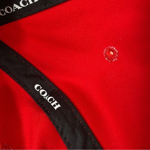 Coach Red Baseball Hat with Embroidered Logo - Picture 9 of 10